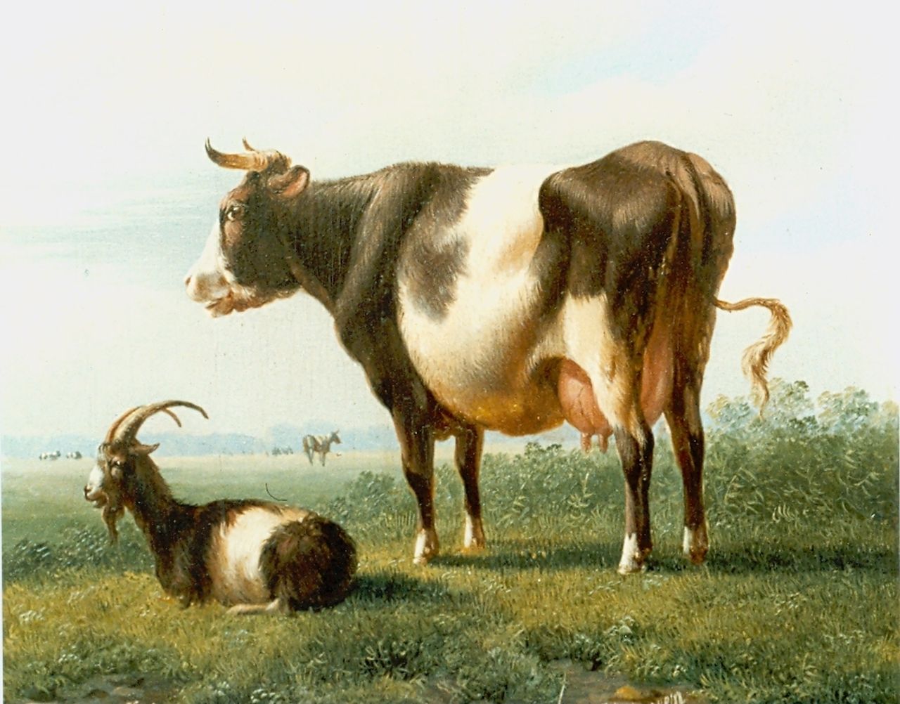 Verhoesen A.  | Albertus Verhoesen, Cattle in a meadow, oil on canvas 14.3 x 16.5 cm, signed l.r.