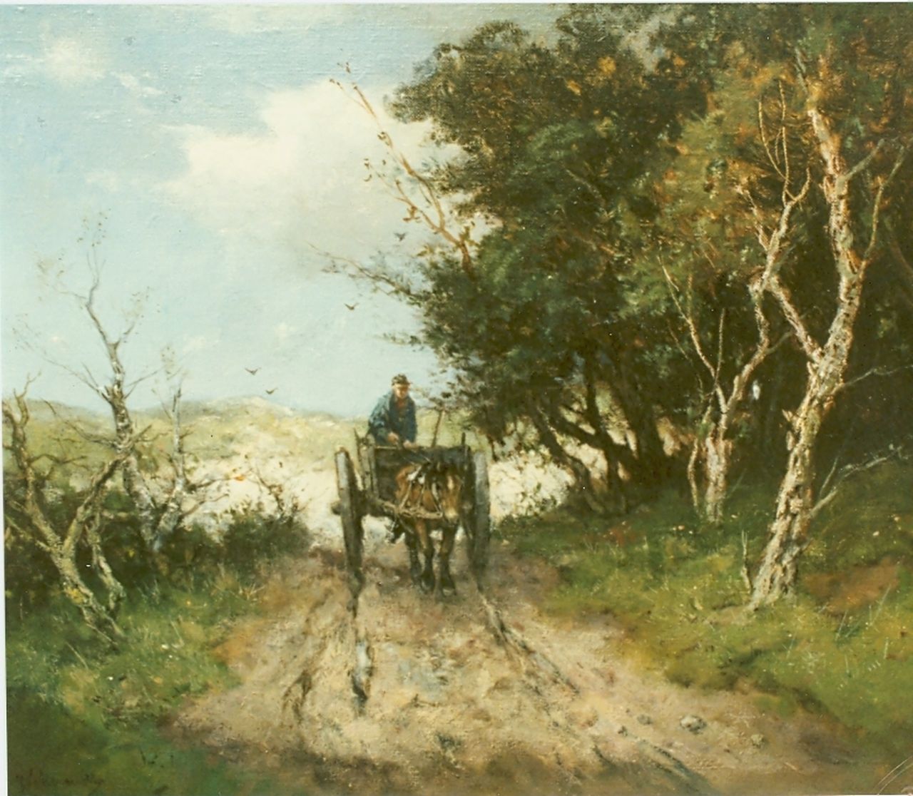 Scherrewitz J.F.C.  | Johan Frederik Cornelis Scherrewitz, Horse-drawn cart, oil on canvas 44.7 x 55.2 cm, signed l.l.