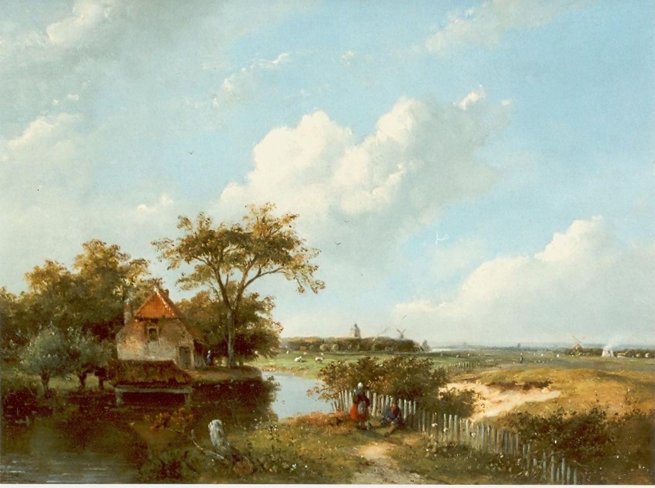 Hans J.G.  | Josephus Gerardus Hans, Farmers at rest, oil on panel 31.0 x 40.0 cm, signed l.l.