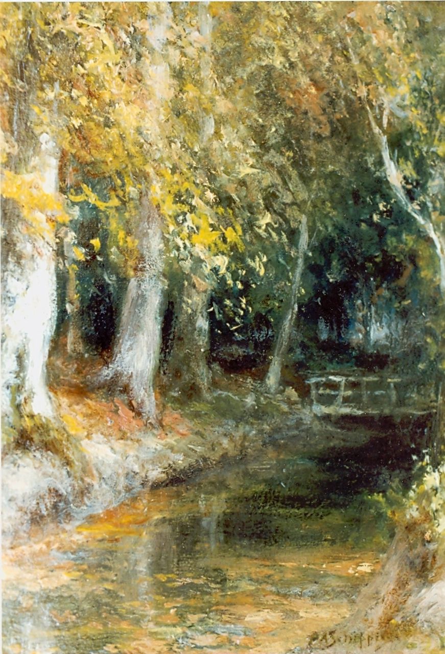 Schipperus P.A.  | Pieter Adrianus 'Piet' Schipperus, Autumn landscape, oil on panel 27.7 x 21.2 cm, signed l.r.