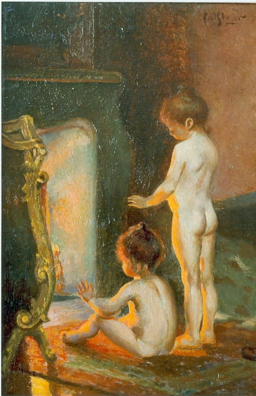Piet Slager jr. | Warming up, oil on panel, 23.3 x 16.9 cm, signed l.r.