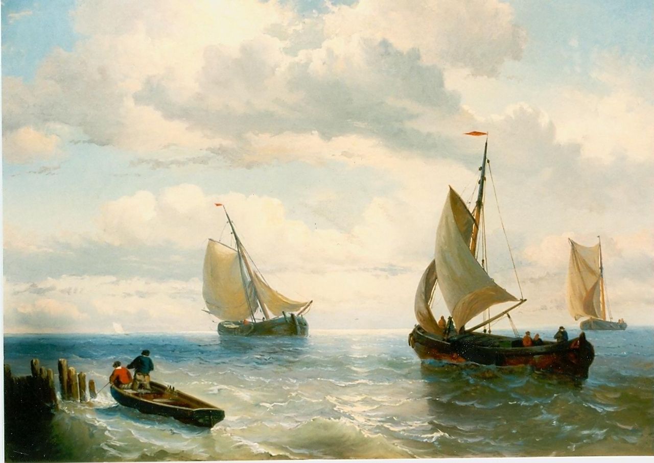 Gruijter jr. W.  | Willem Gruijter jr., Marine, oil on panel 35.0 x 49.0 cm, signed l.l.