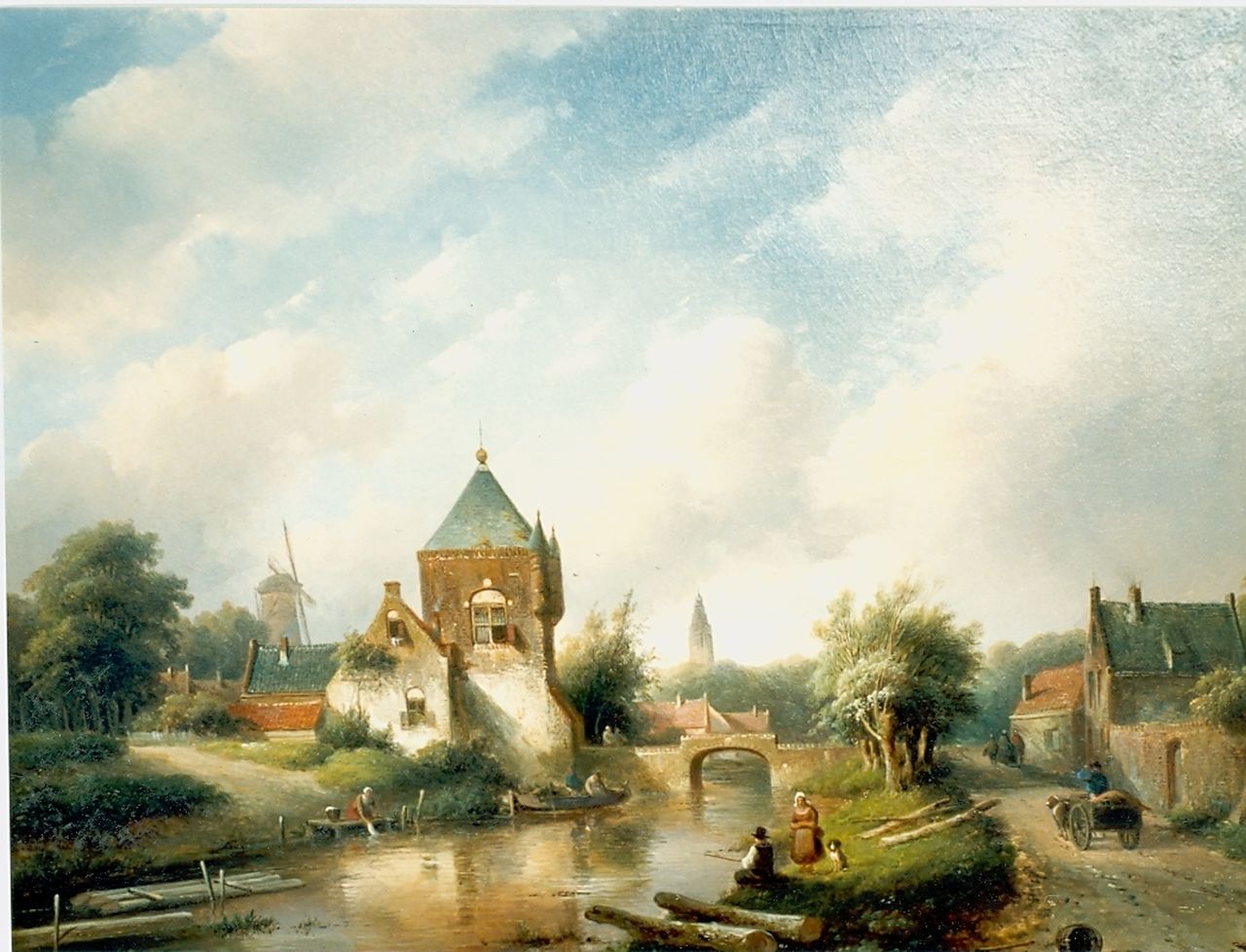 Spohler J.J.  | Jan Jacob Spohler, A river landscape in summer, oil on canvas 53.3 x 68.5 cm, signed l.r. and dated '55