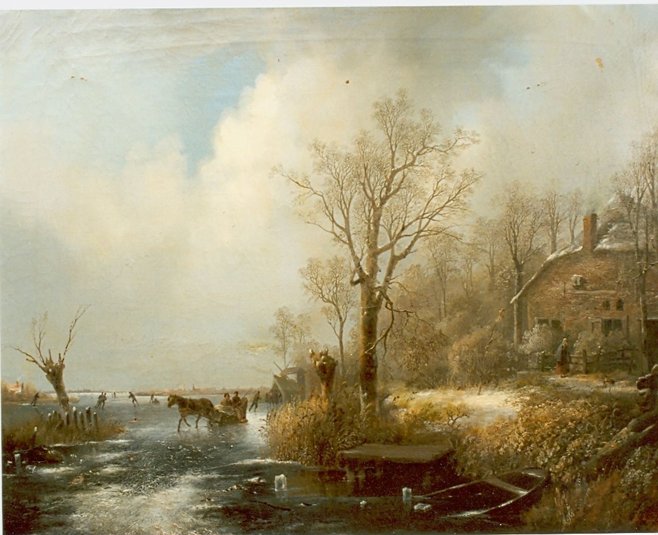 Spohler J.J.  | Jan Jacob Spohler, A winter landscape, oil on panel 53.5 x 69.0 cm