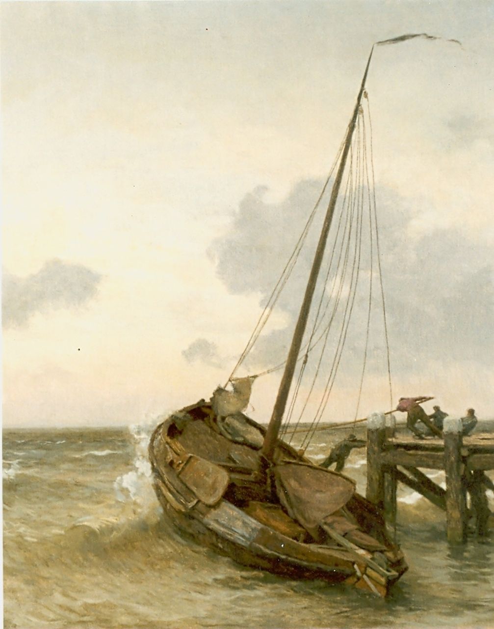 Tholen W.B.  | Willem Bastiaan Tholen, Fishing boats, Zuiderzee, oil on canvas 71.0 x 60.0 cm, signed l.l.