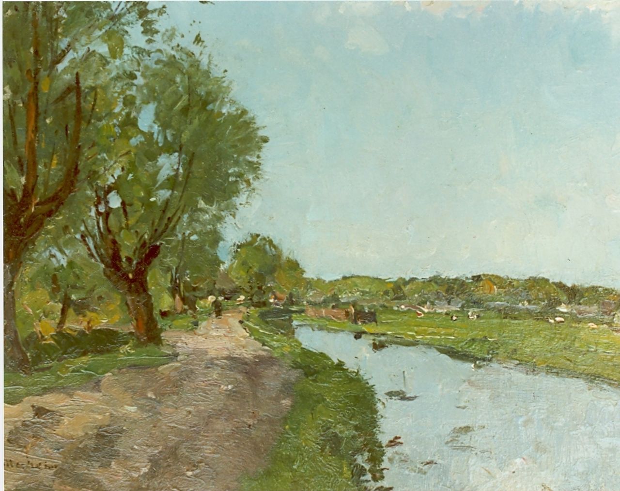 Stutterheim L.P.  | Lodewijk Philippus 'Louis' Stutterheim, Country road along a canal, oil on canvas 30.0 x 39.4 cm, signed l.l.