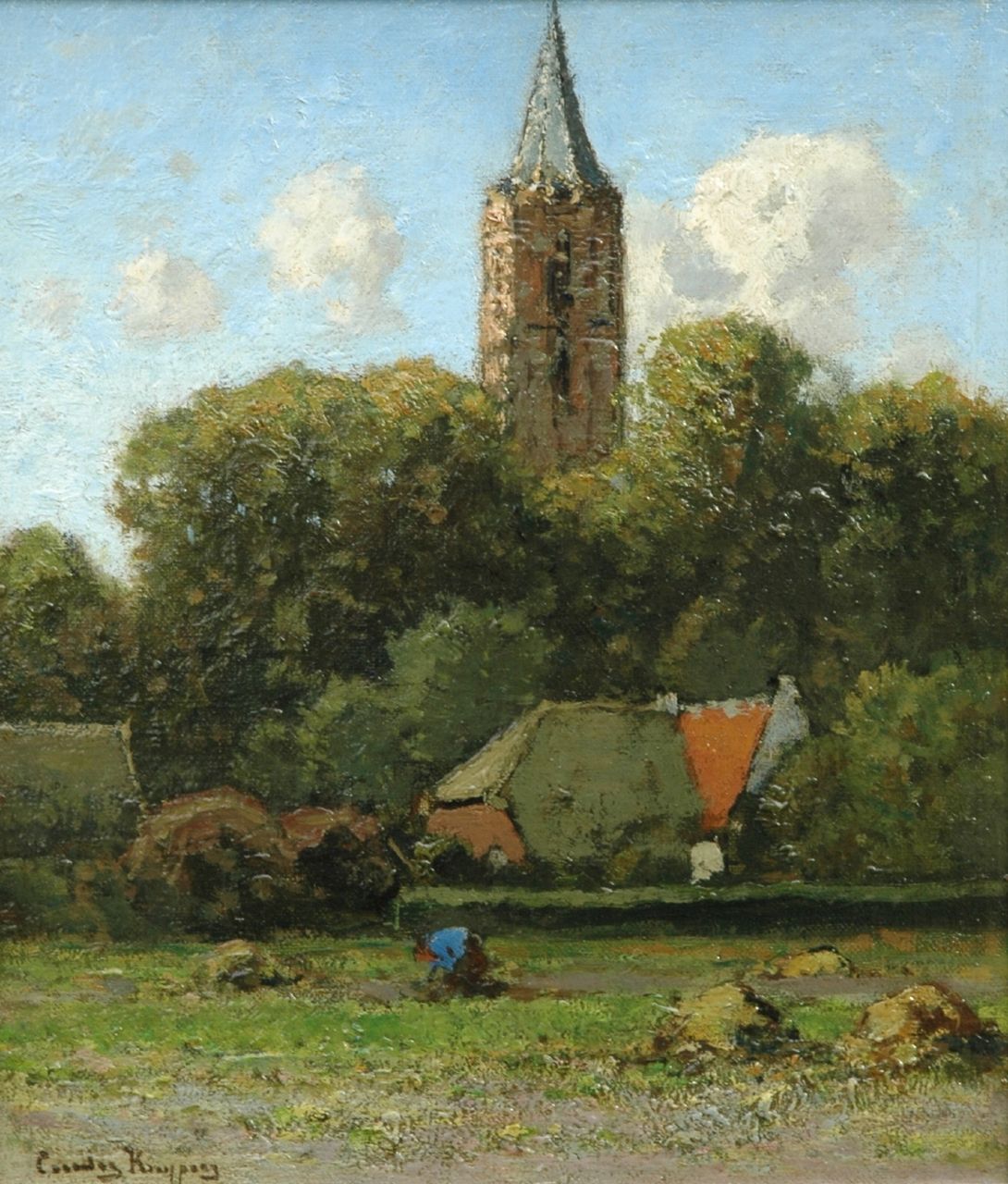 Kuijpers C.  | Cornelis Kuijpers, The church of Soest, oil on panel 33.2 x 28.4 cm, signed l.l.