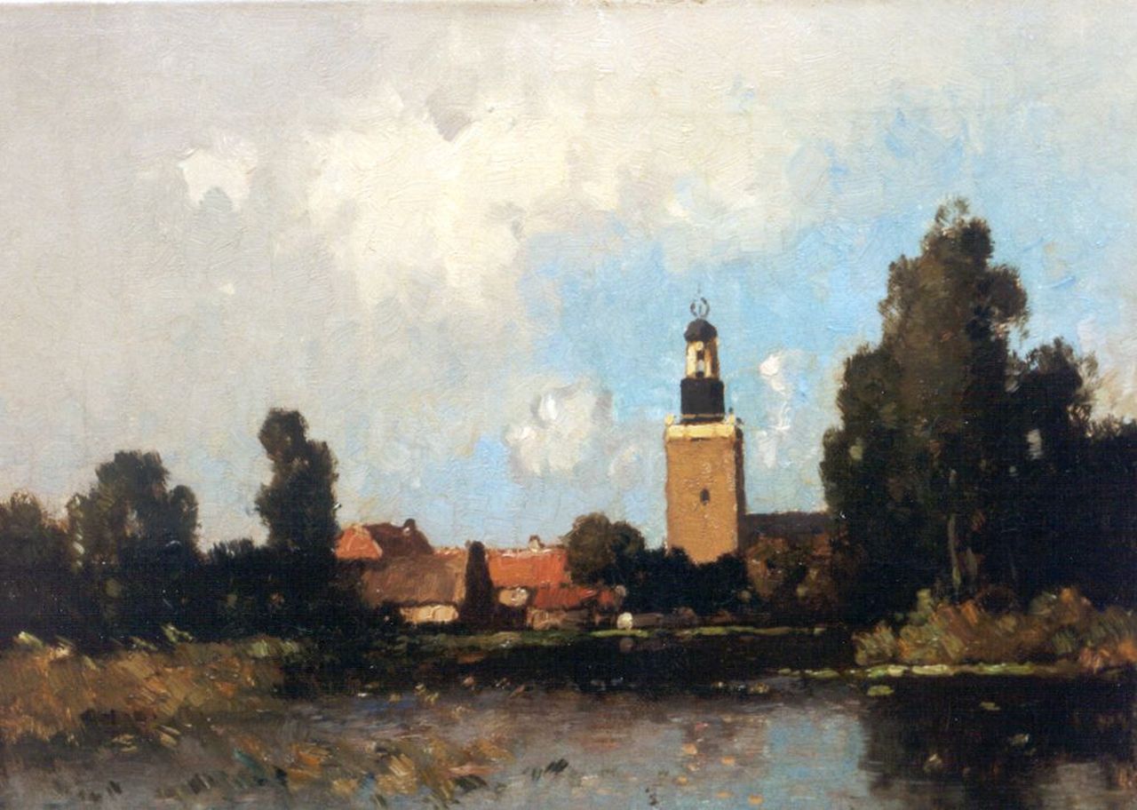 Knikker A.  | Aris Knikker, View of Nieuwkoop, oil on canvas 30.2 x 40.2 cm, signed l.r. with pseudonym W. Markenstein