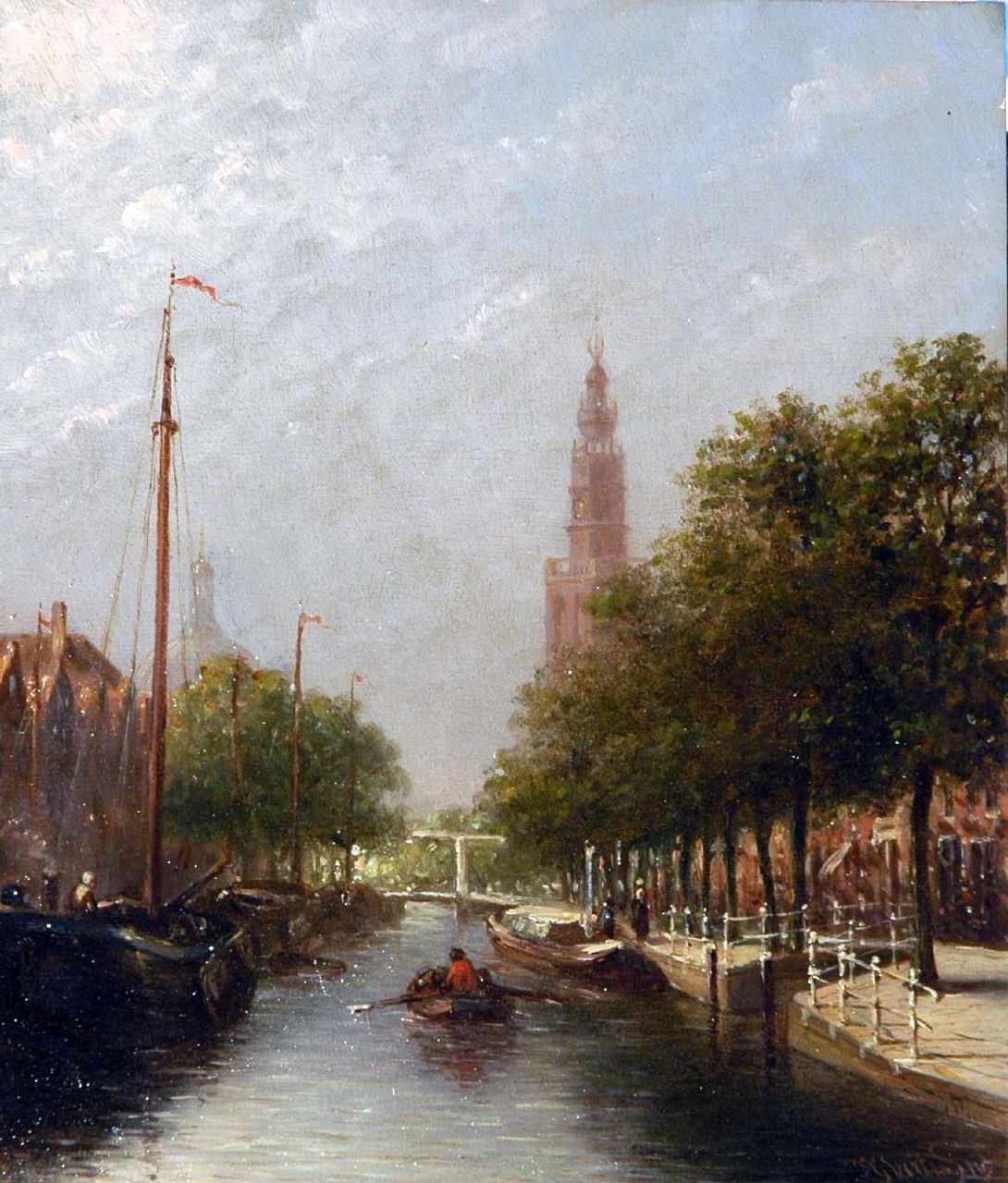 Vertin P.G.  | Petrus Gerardus Vertin, A capriccio view of Leiden, oil on panel 23.9 x 20.3 cm, signed l.r. and dated '85