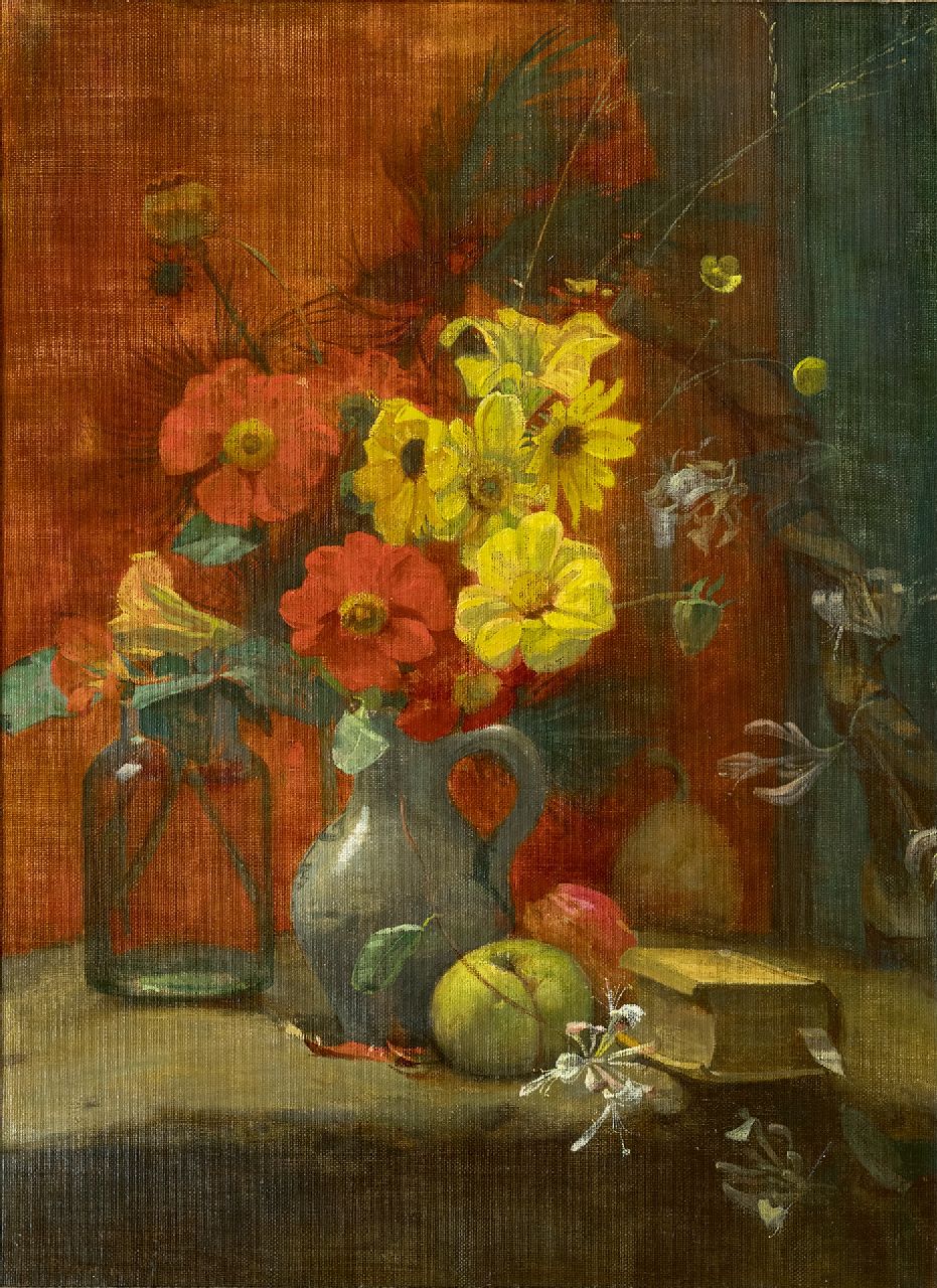 Meiners P.  | Pieter 'Piet' Meiners, Ewijckshoeve: flower still life, oil on canvas 64.3 x 47.3 cm, signed l.l. and dated '97