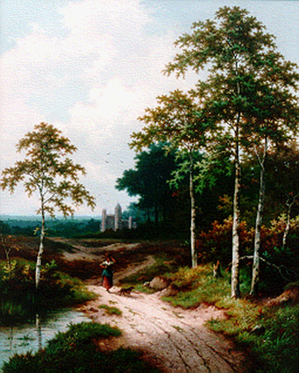 Koekkoek P.H.  | Pieter Hendrik 'H.P.' Koekkoek, A wooded landscape in summer, oil on canvas 81.0 x 64.7 cm, signed l.c.