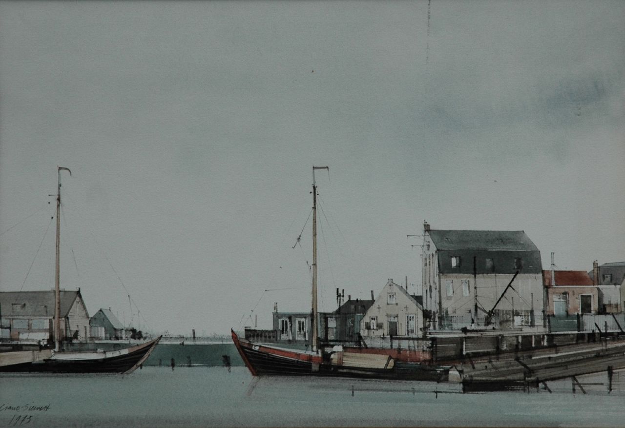 Siewert F.  | Feliciano 'Ciano' Siewert, Harbour, watercolour on paper 45.5 x 65.5 cm, signed l.l. and dated 1975