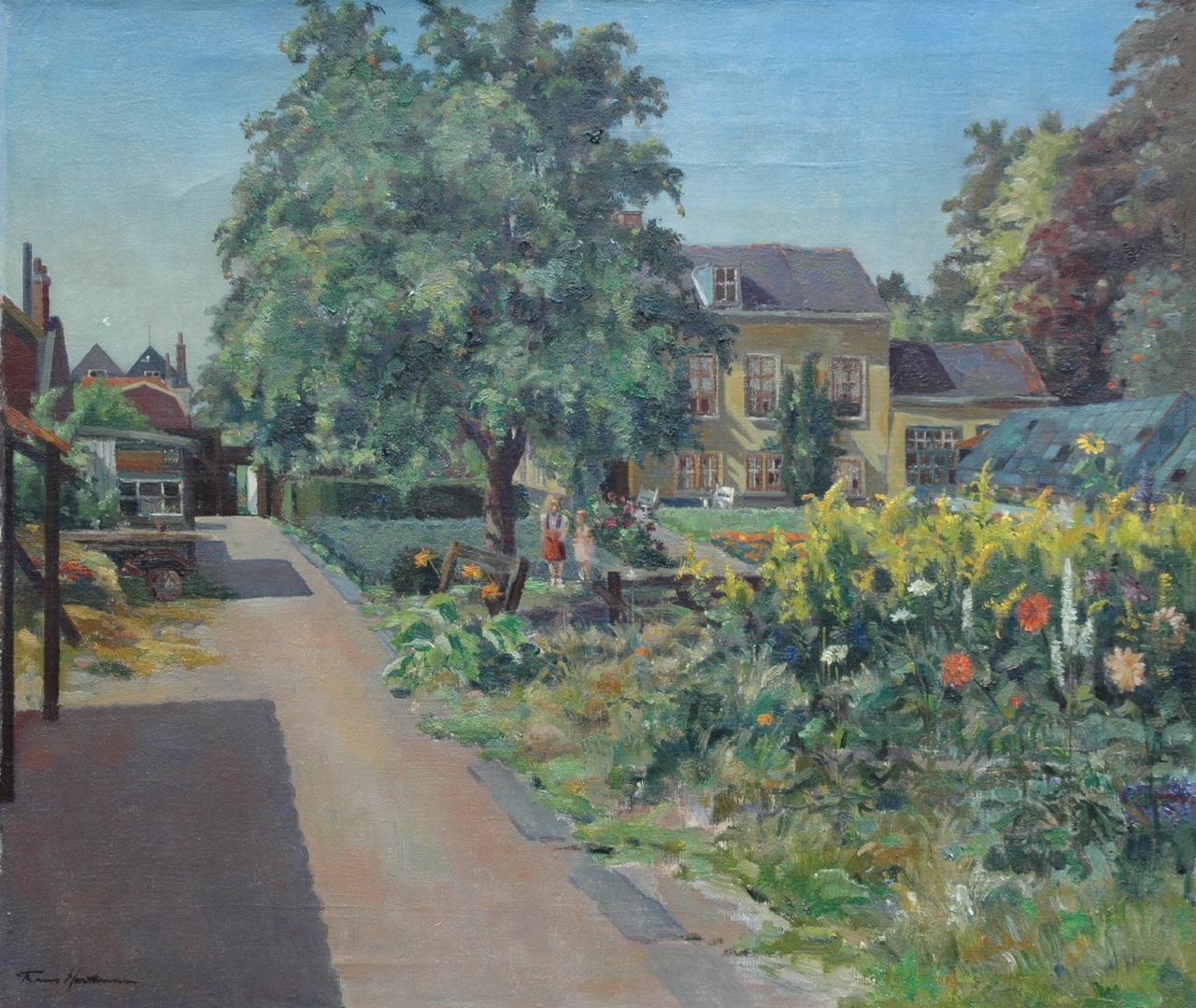 Hartman A.F.  | Anne Franciscus 'Frans' Hartman, The old nursery behind the Frederikskazerne, The Hague, oil on canvas 60.5 x 70.2 cm, signed l.l. and painted 1953