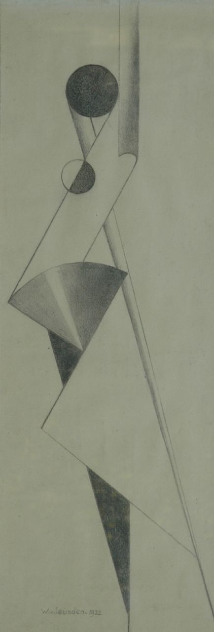 Leusden W. van | Willem van Leusden, A dancer, black chalk on paper 73.5 x 26.0 cm, signed l.l. and dated 1922