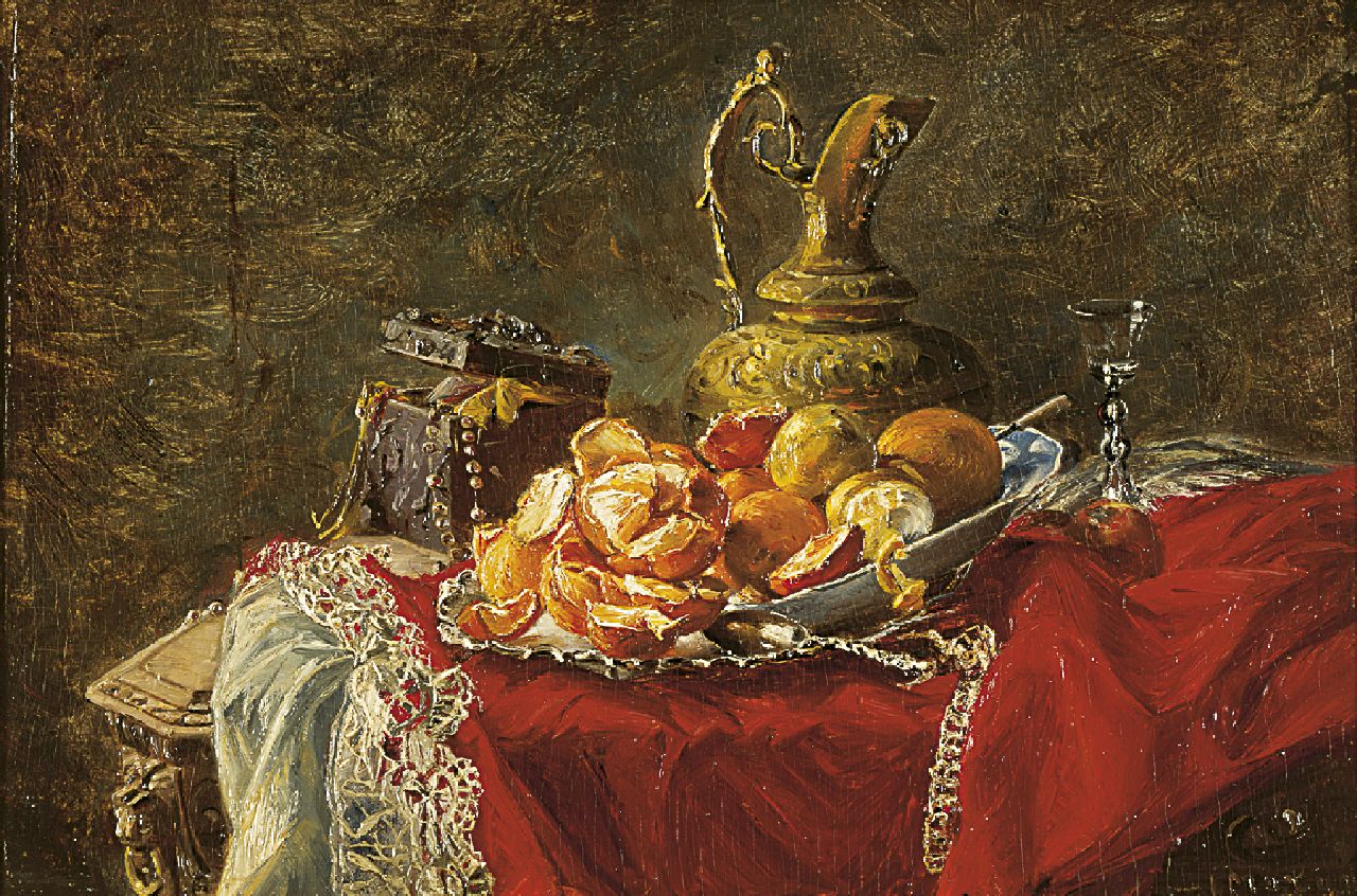 Ida Molijn | A still life with a jug and citrus fruit, oil on panel, 19.8 x 29.6 cm, signed l.r.