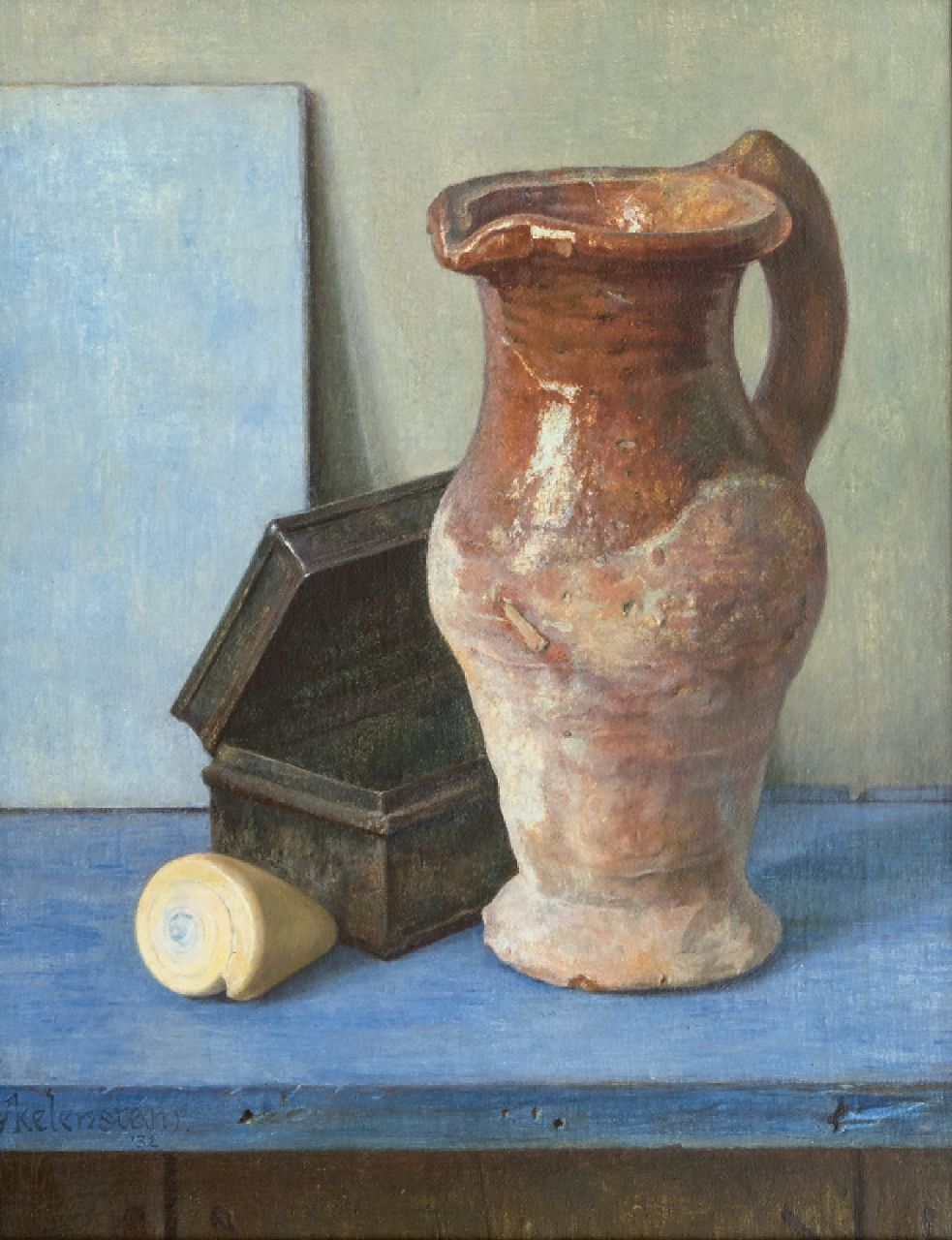 Hendrikus IJkelenstam | Still life with a shell, oil on canvas, 35.1 x 27.4 cm, signed l.l. and dated '32