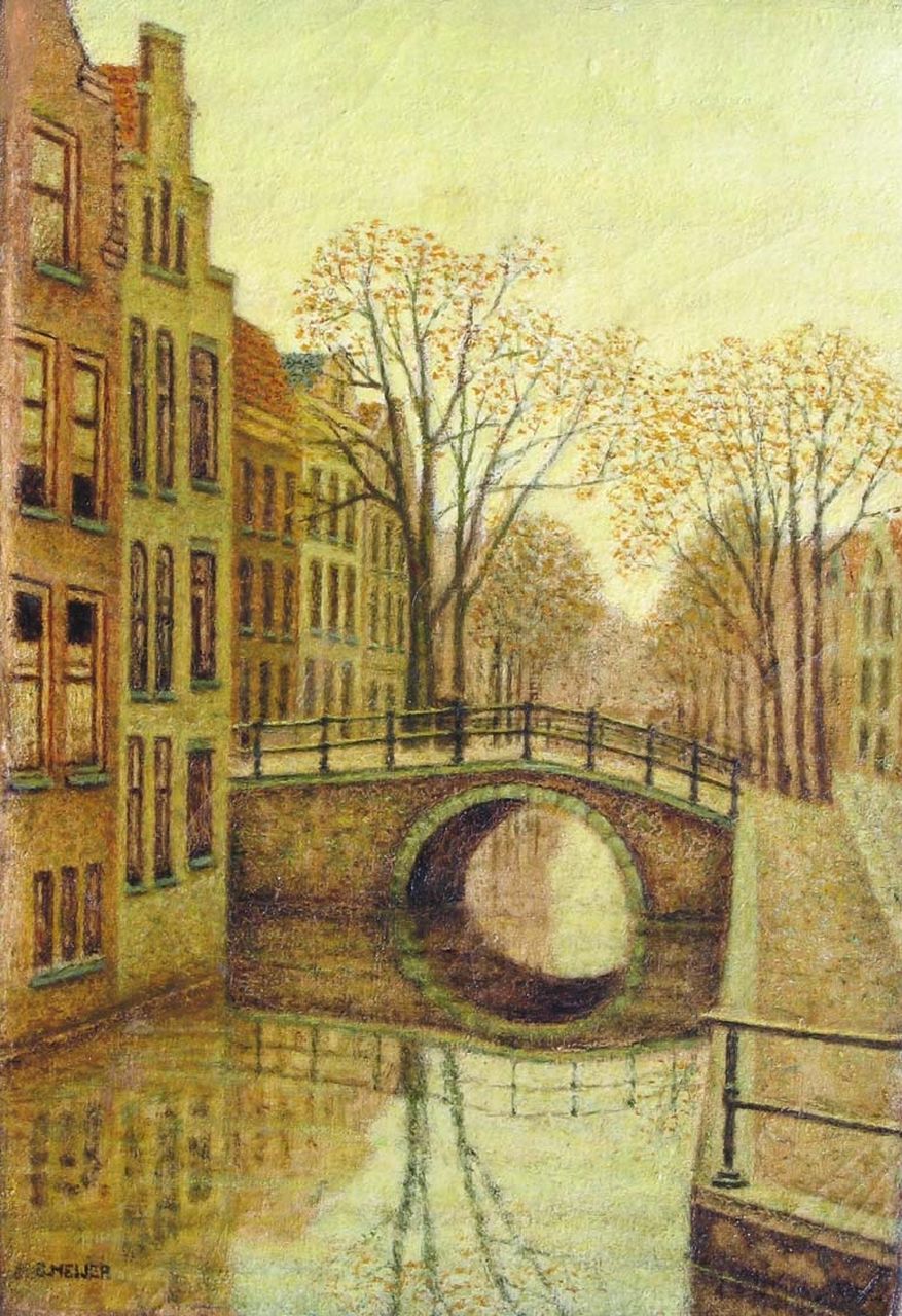 Meijer S.  | Salomon 'Sal' Meijer, A canal in Amsterdam, oil on canvas 30.6 x 21.2 cm, signed l.l.