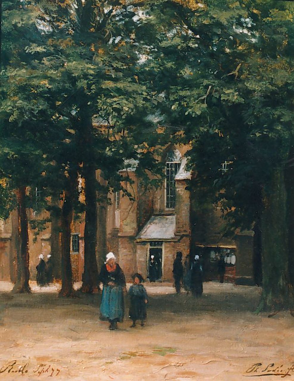 Sadée P.L.J.F.  | Philip Lodewijk Jacob Frederik Sadée, View of Ruurlo, oil on panel 29.4 x 23.0 cm, signed l.r.