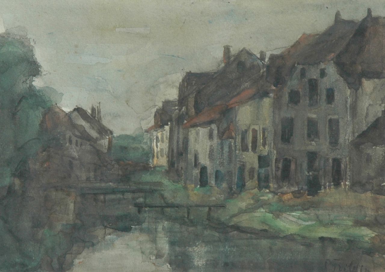 Fritzlin M.C.L.  | Maria Charlotta 'Louise' Fritzlin, A view of a village in Belgium, watercolour on paper 17.8 x 25.0 cm, signed l.r.