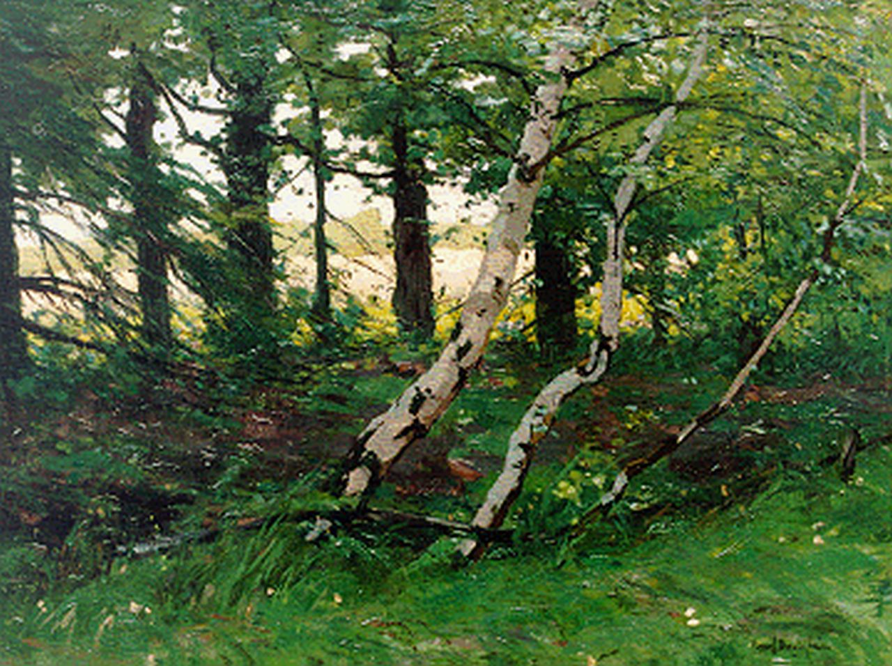 Bodifée J.P.P.  | Johannes Petrus Paulus 'Paul' Bodifée, A forest landscape, oil on canvas 38.2 x 50.5 cm, signed l.r.