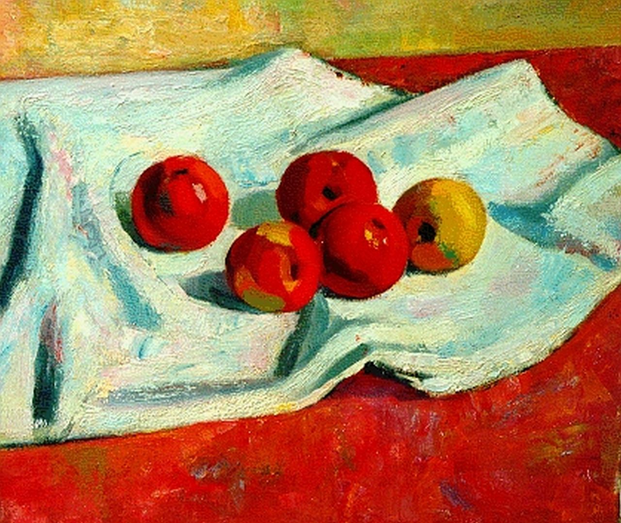 Dalen A. van | Aart van Dalen, A still life with apples, oil on canvas 55.0 x 60.2 cm