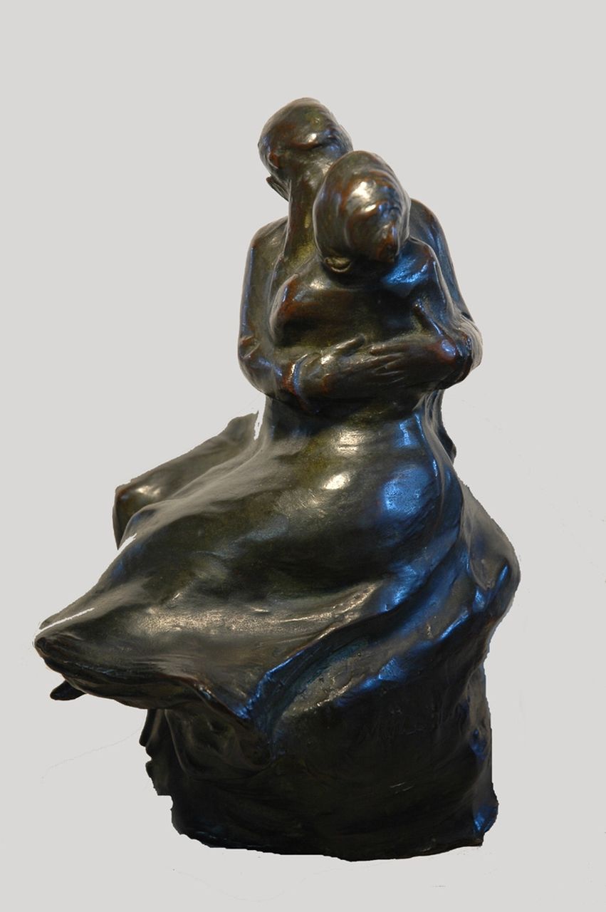 Josef Müllner | The kiss, bronze, 25.5 x 14.5 cm, gesigneerd gesigneerd op zijkant basis