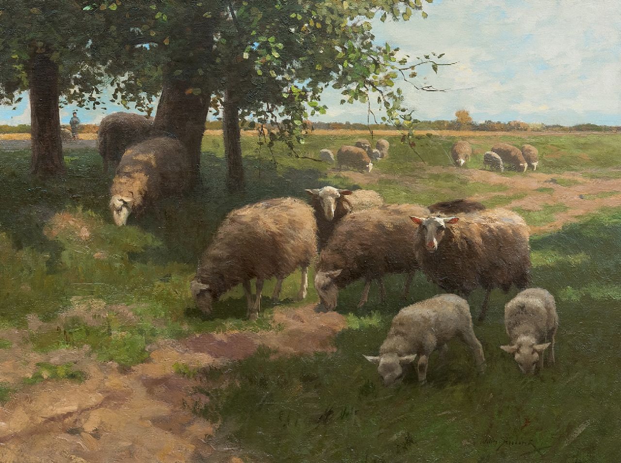 Steelink jr. W.  | Willem Steelink jr., Grazing sheep, oil on canvas 50.3 x 66.3 cm, signed l.r.