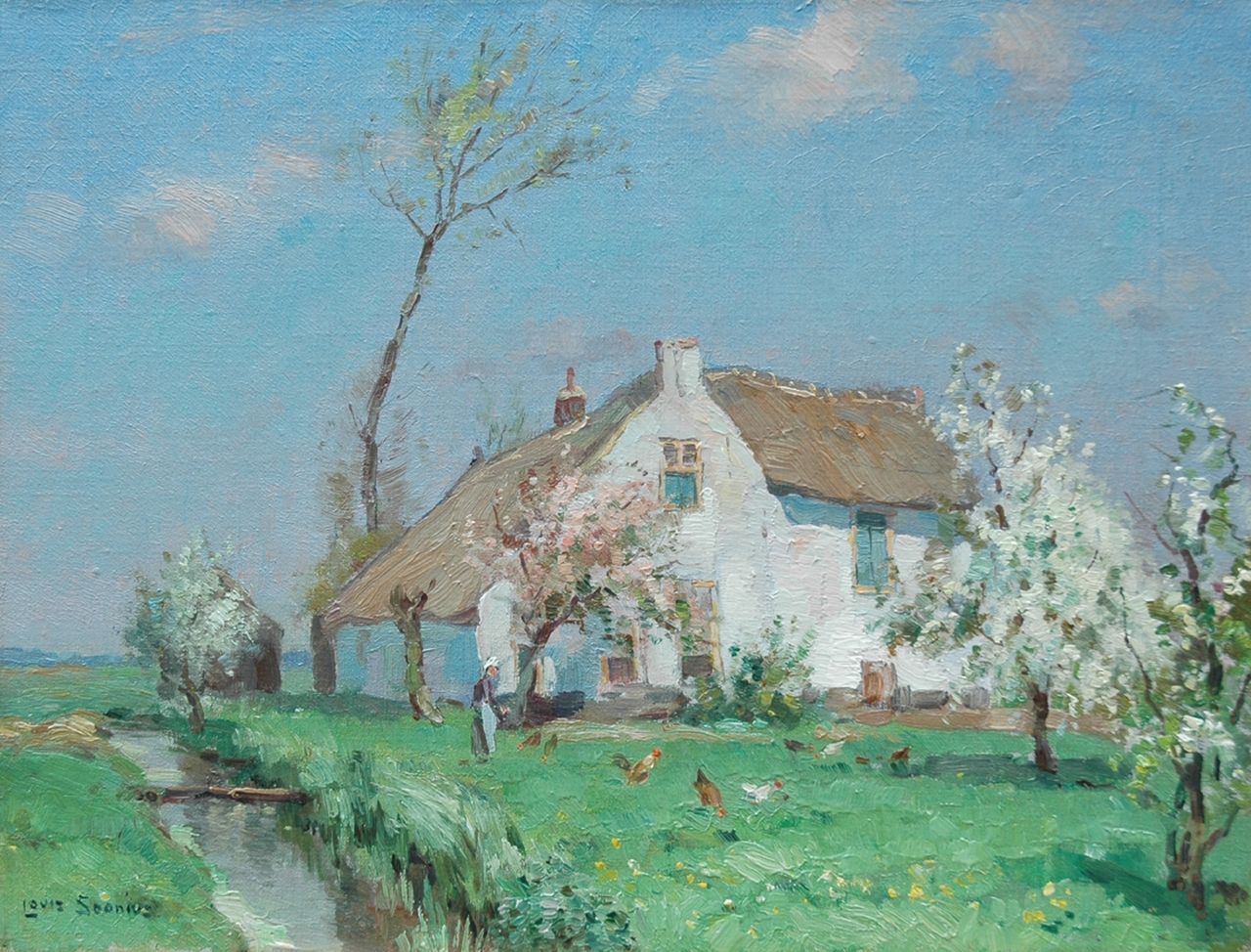 Soonius L.  | Lodewijk 'Louis' Soonius, Sunny spring day, oil on canvas 30.6 x 40.5 cm, signed l.l.