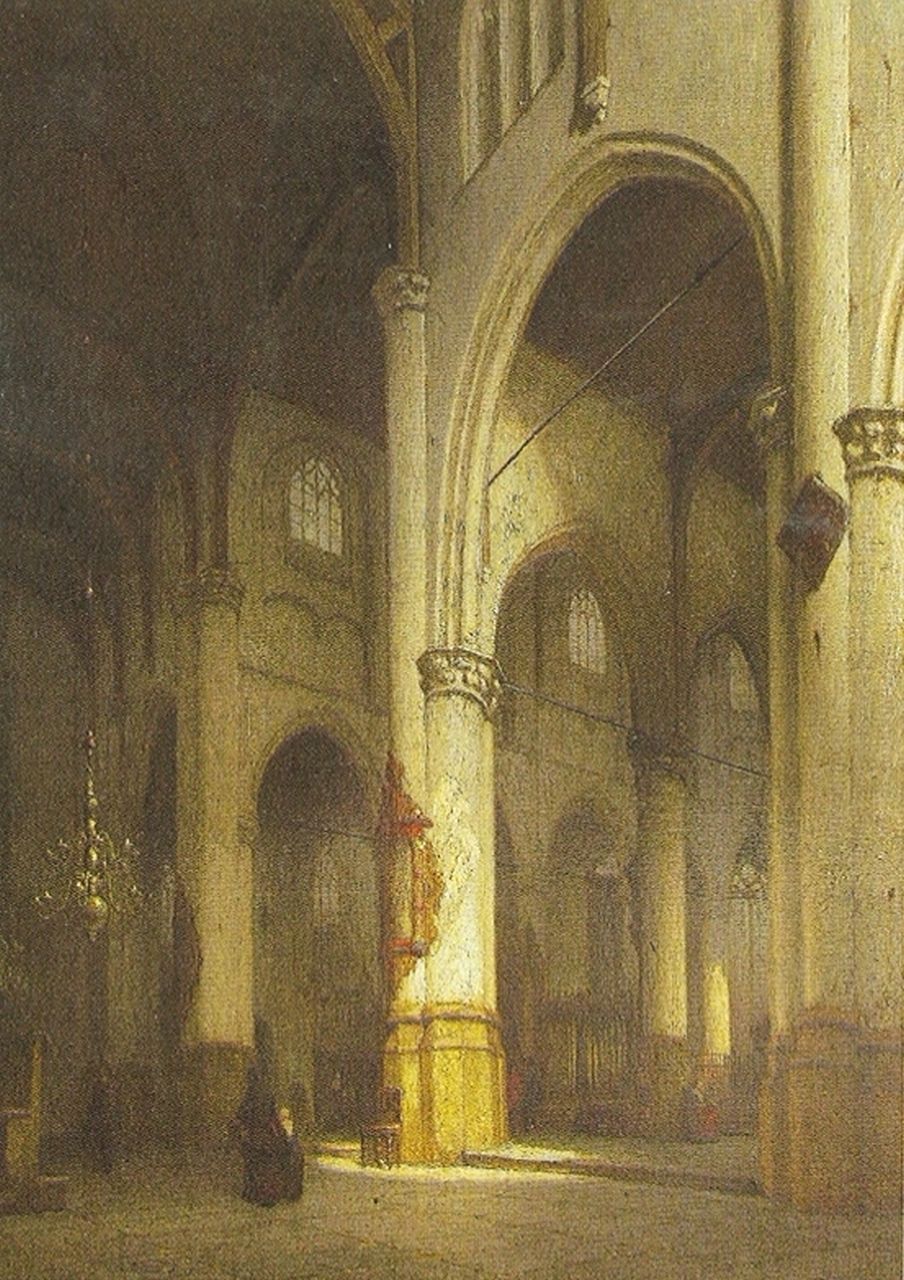 Schenkel J.J.  | Jan Jacob Schenkel, The Groote kerk, Rotterdam, oil on panel 62.5 x 48.0 cm, signed l.l.