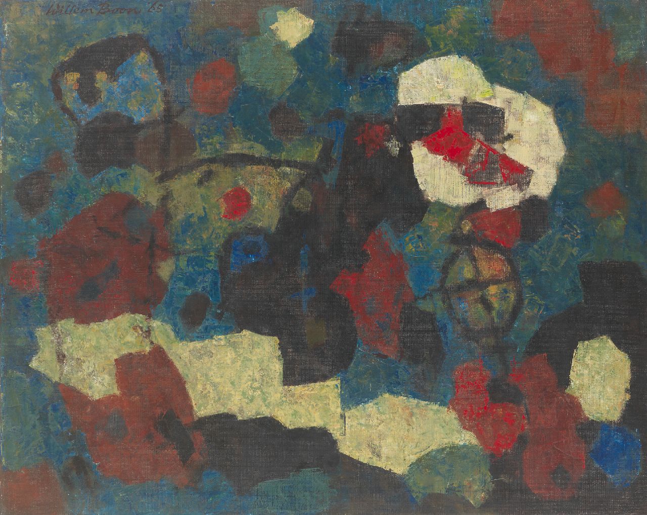 Boon W.  | Willem Boon, Kompositie '65, oil on canvas 80.2 x 99.8 cm, signed u.l. and dated '65