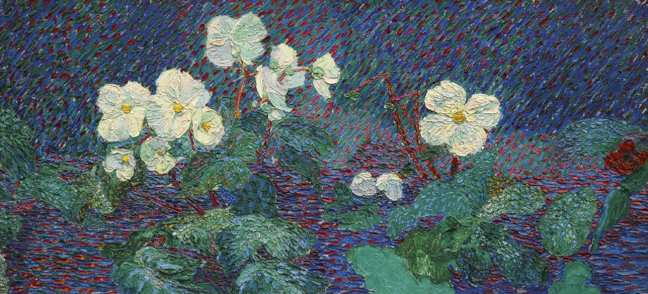 Smorenberg D.  | Dirk Smorenberg, Flowers, oil on canvas 49.2 x 104.2 cm, signed l.r. and painted ca. 1912-1914