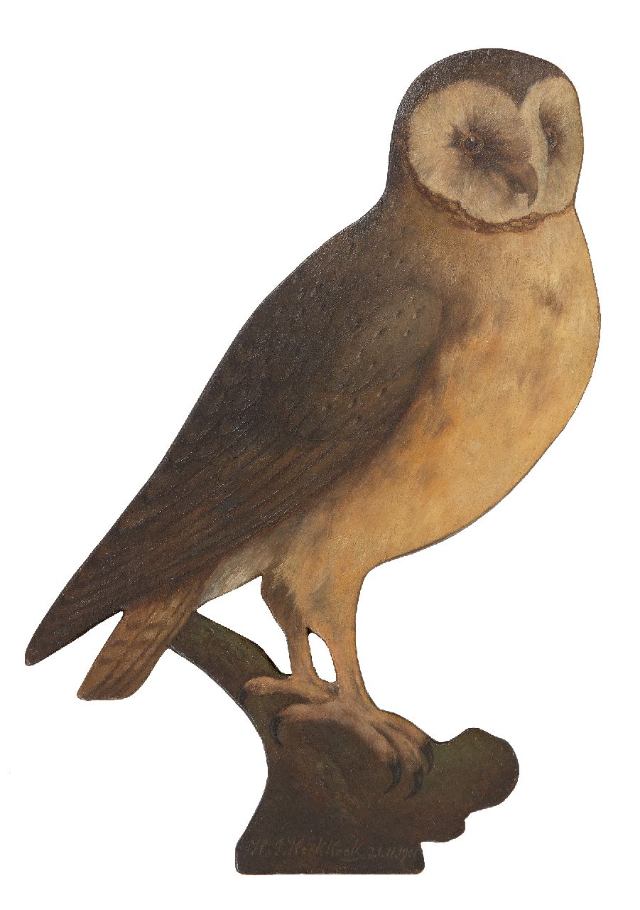 Koekkoek P.H.  | Pieter Hendrik 'H.P.' Koekkoek, An owl, oil on panel 39.8 x 27.7 cm, signed l.c. and dated 21.11.1901