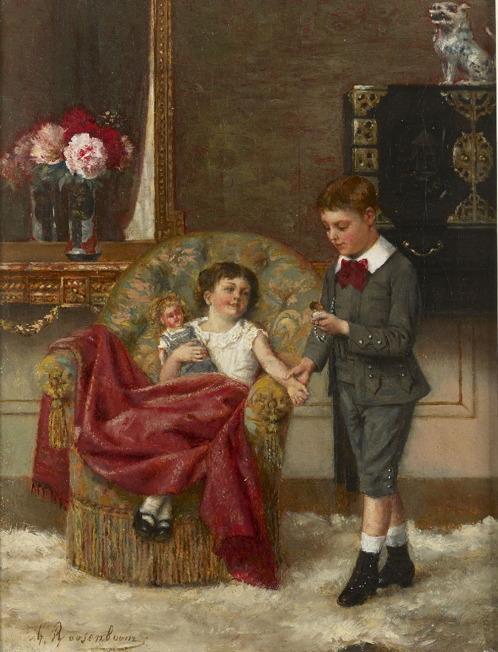 Roosenboom A.  | Albert Roosenboom, The young doctor, oil on canvas 34.0 x 25.7 cm, signed l.l. and dated 1887 on the reverse