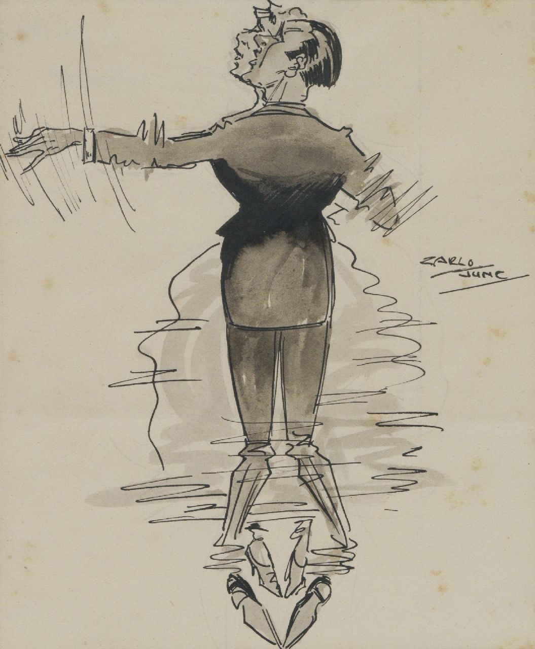 Jung C.H.  | Carel Hendrik 'Carlo' Jung | Watercolours and drawings offered for sale | Latest fashion, Indian ink on paper 21.0 x 17.0 cm, signed c.r.