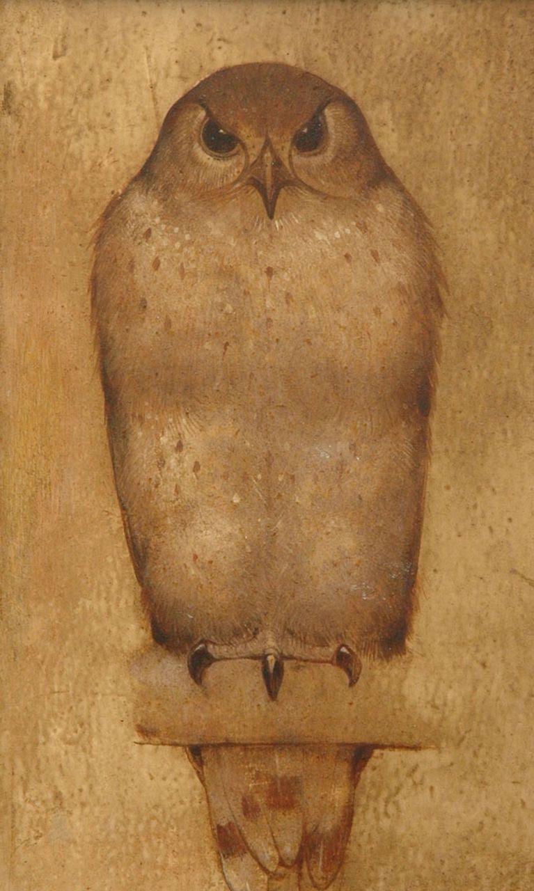 Berg W.H. van den | 'Willem' Hendrik van den Berg, A sparrow hawk, oil on panel 22.7 x 14.5 cm, signed l.r. and verso