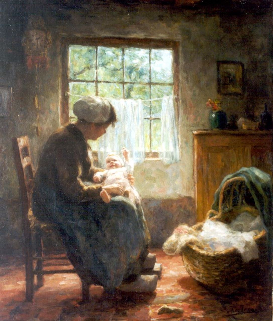 Pieters E.  | Evert Pieters, Motherly love, oil on canvas 60.8 x 51.1 cm, signed l.r.