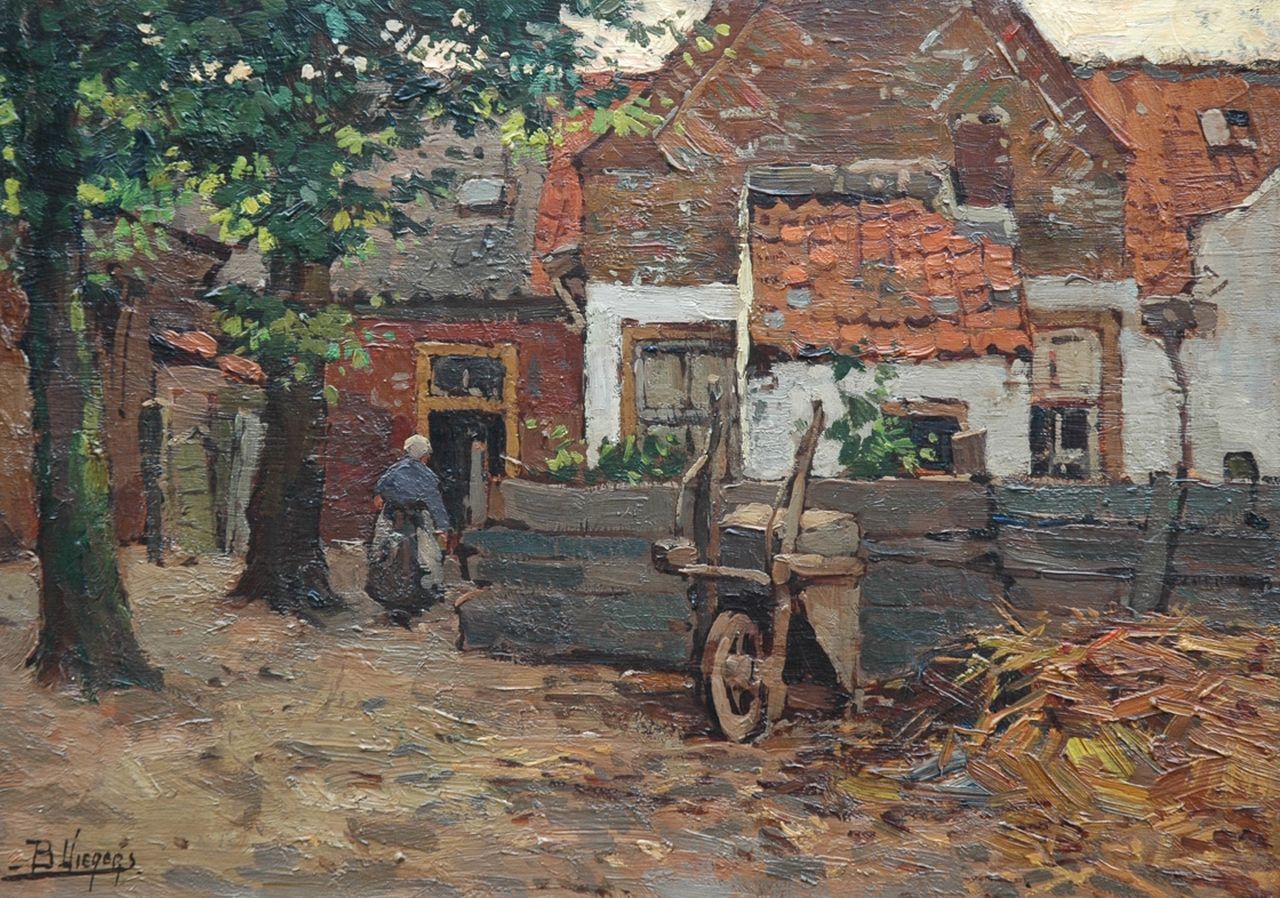 Viegers B.P.  | Bernardus Petrus 'Ben' Viegers, A farmstead, oil on canvas 30.2 x 42.7 cm, signed l.l.