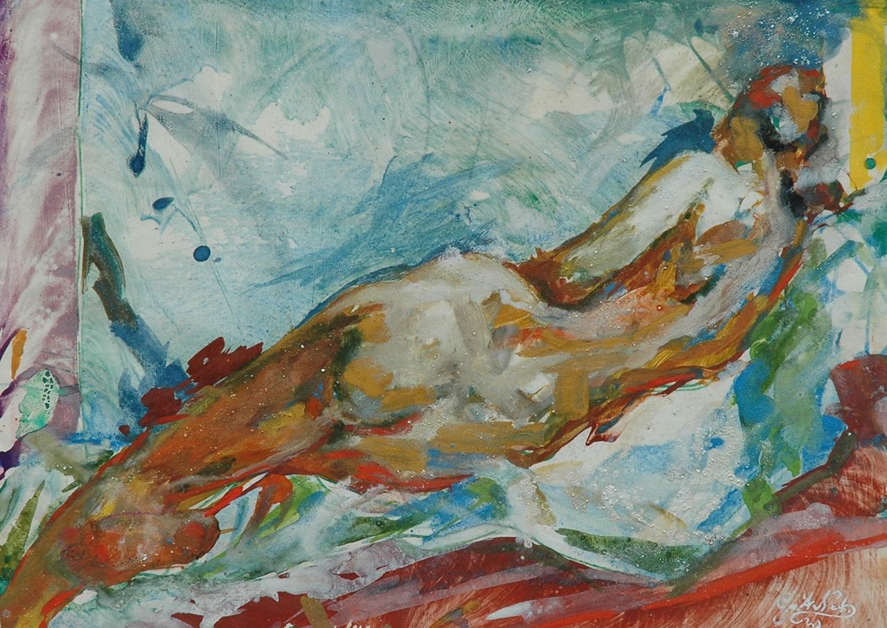 Net G. van 't | Gerard 'Gerrit' van 't Net, Nude, gouache on paper 35.5 x 47.0 cm, signed l.r.