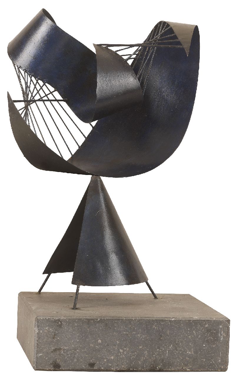 Ittmann H.  | Hans Ittmann, Untitled, metal, painted blue and black 52.0 x 37.5 cm, executed ca. 1950