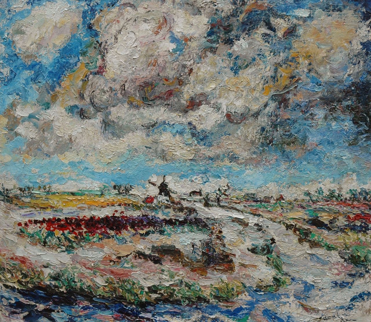 Wieringa J.H.  | Jacoba Hendrika Wieringa, A summer landscape, oil on canvas 71.7 x 80.3 cm, signed l.r.
