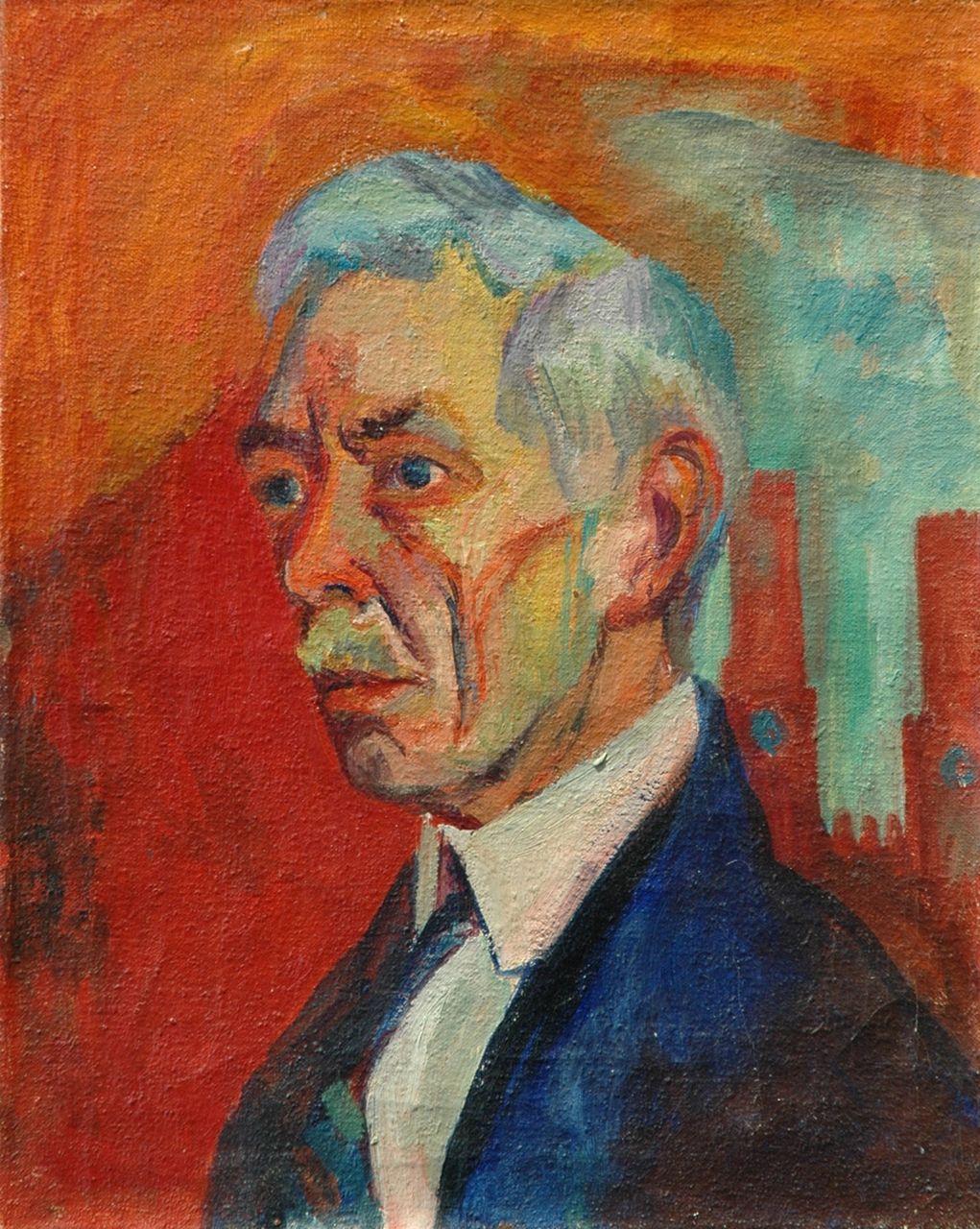 Wiegers J.  | Jan Wiegers, Portrait of a man, oil on canvas 48.6 x 38.6 cm, signed r.m. (above the shoulder) and dated '30