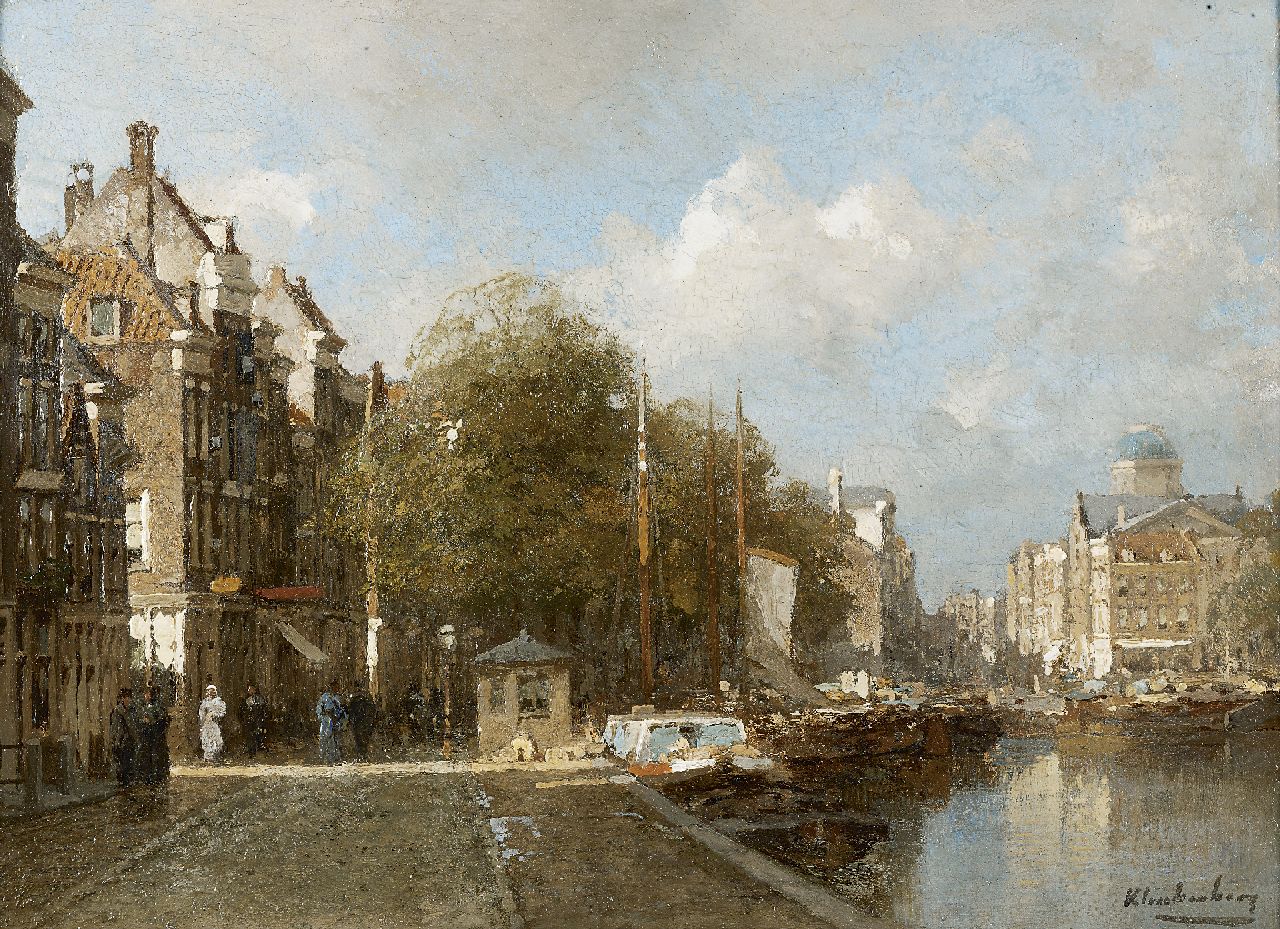 Klinkenberg J.C.K.  | Johannes Christiaan Karel Klinkenberg, A view of the Steigersgracht, Rotterdam, oil on panel 23.9 x 32.1 cm, signed l.r.