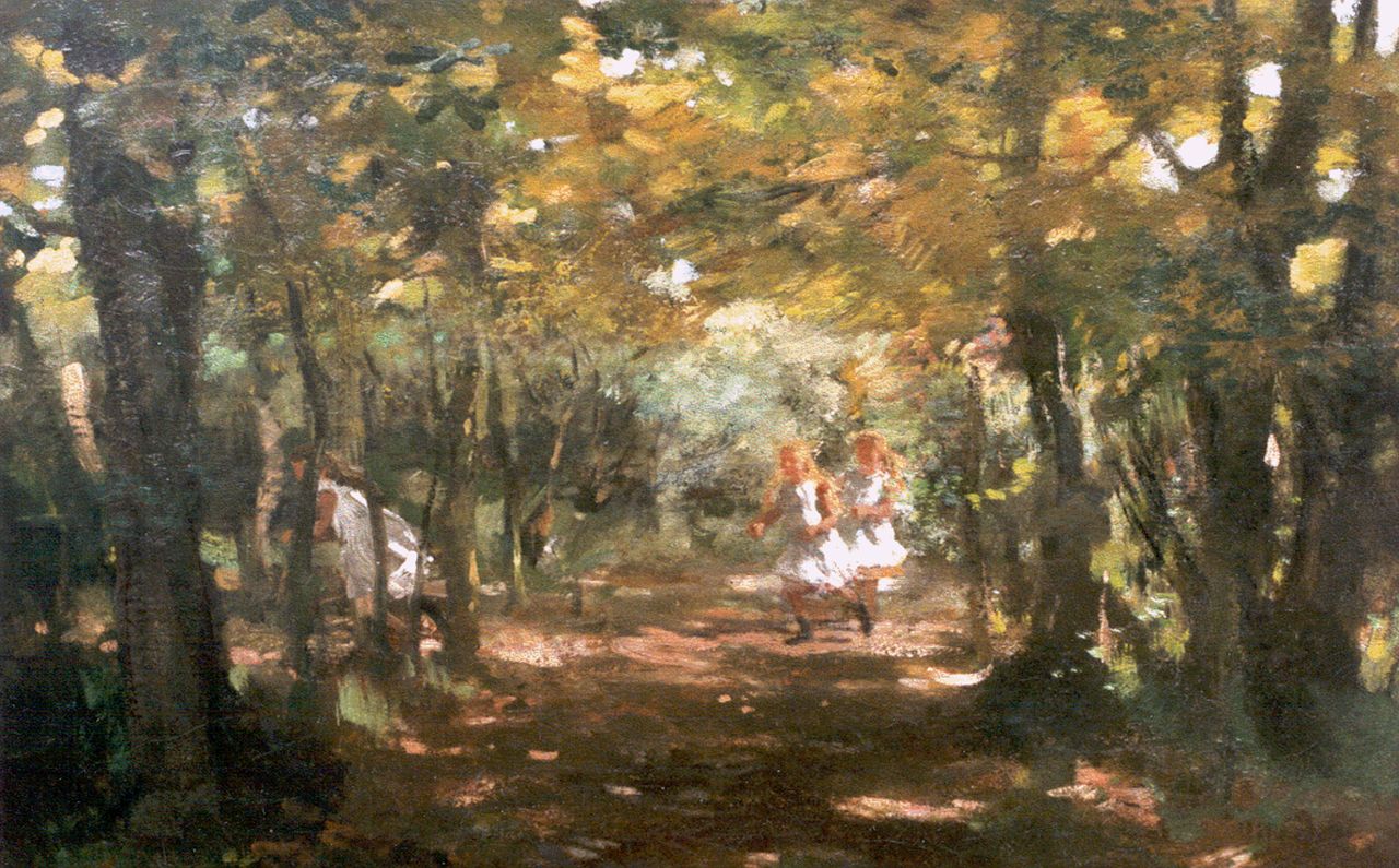 Tholen W.B.  | Willem Bastiaan Tholen, Children playing, oil on canvas 50.5 x 74.5 cm, signed l.r.