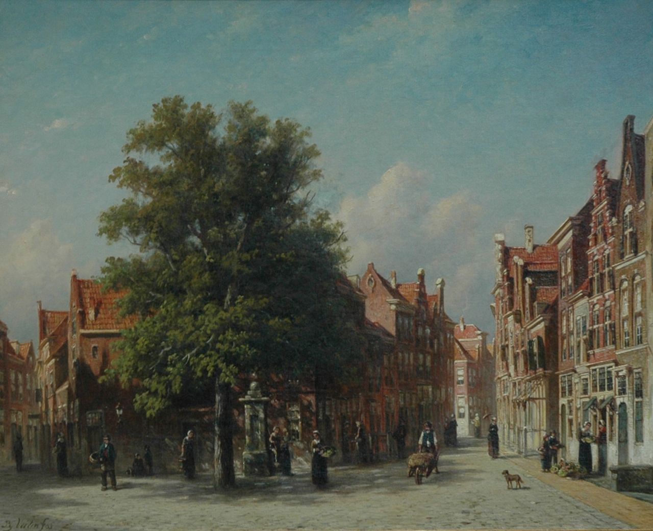 Vertin P.G.  | Petrus Gerardus Vertin, A town view, oil on canvas 49.0 x 60.8 cm, signed l.l.