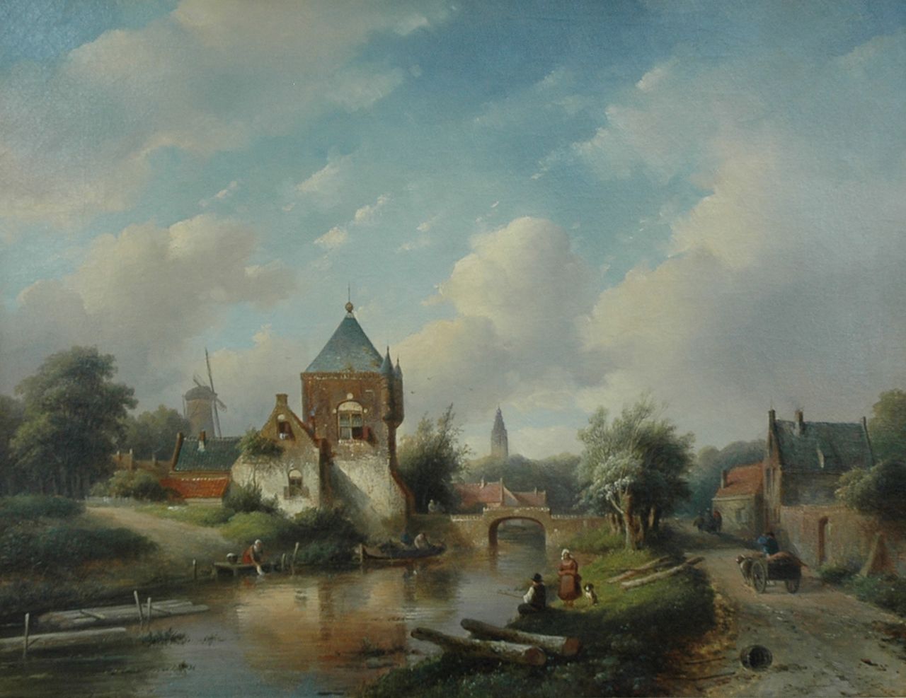 Spohler J.J.  | Jan Jacob Spohler, A view of a village in summer, oil on canvas 67.0 x 52.0 cm, signed l.r.