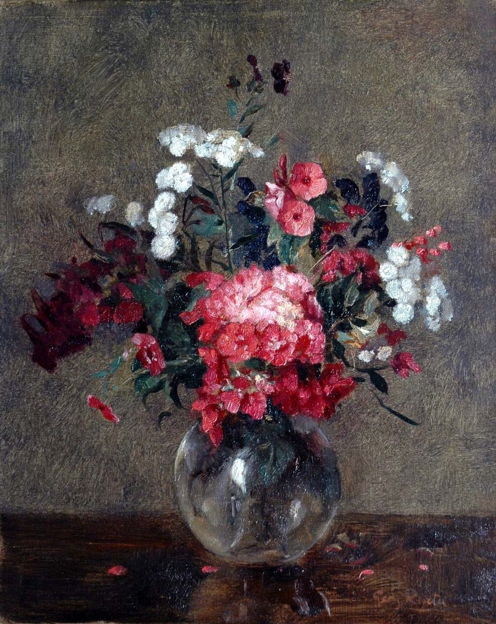 Rueter W.C.G.  | Wilhelm Christian 'Georg' Rueter, A flower still life, oil on canvas 39.7 x 31.9 cm, signed l.r.