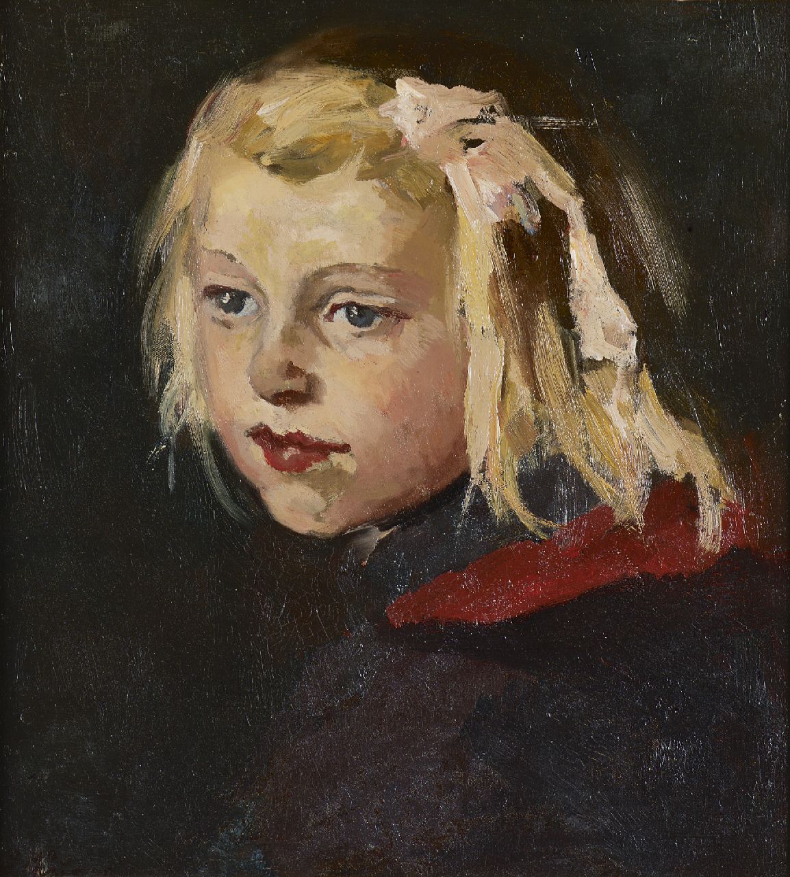Ritsema J.J.  | Jacoba Johanna 'Coba' Ritsema, Portrait of a young girl (Leentje van Bueren), oil on canvas 40.0 x 36.3 cm, signed l.l.