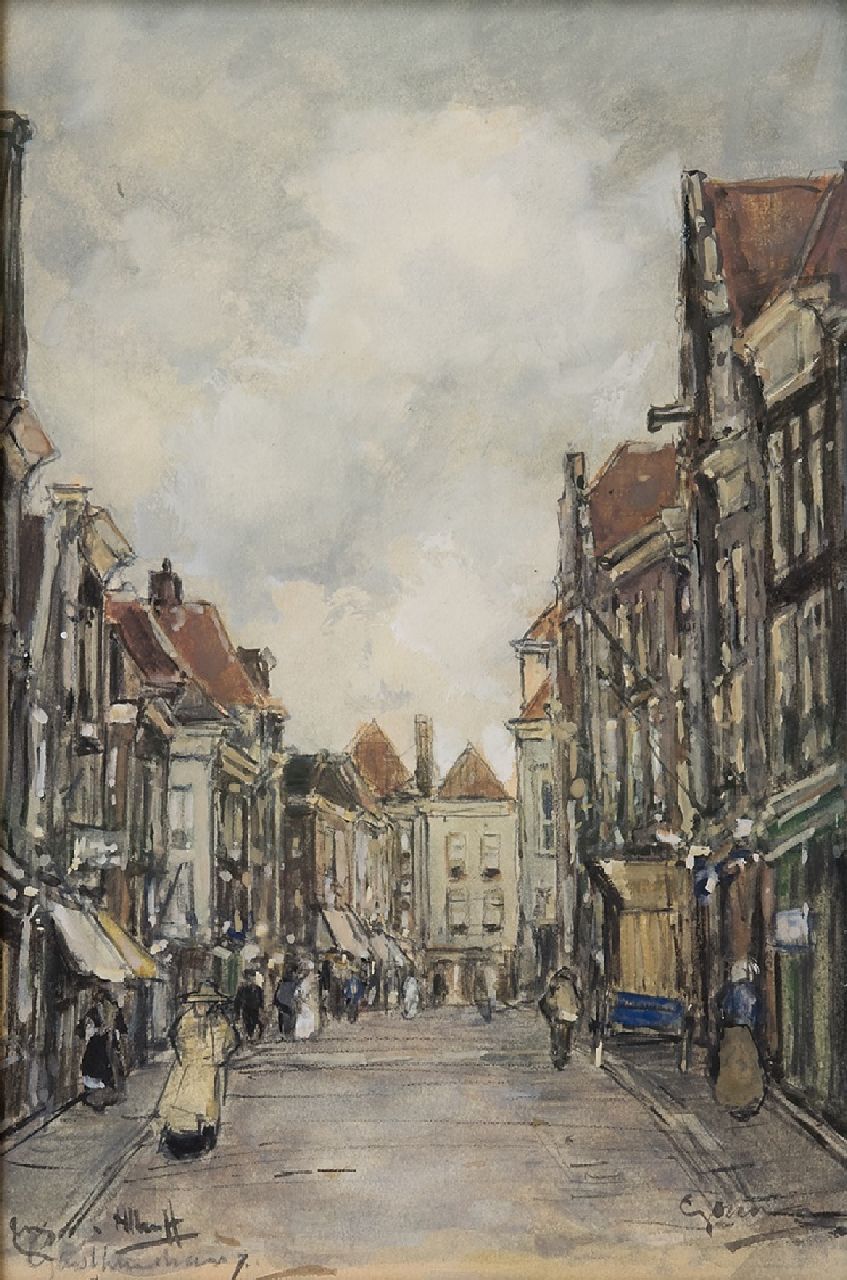 Heuff H.D.  | 'Herman' Davinus Heuff, The Gasthuisstraat, Gorinchem, watercolour and gouache on paper 20.5 x 14.0 cm, signed l.l.