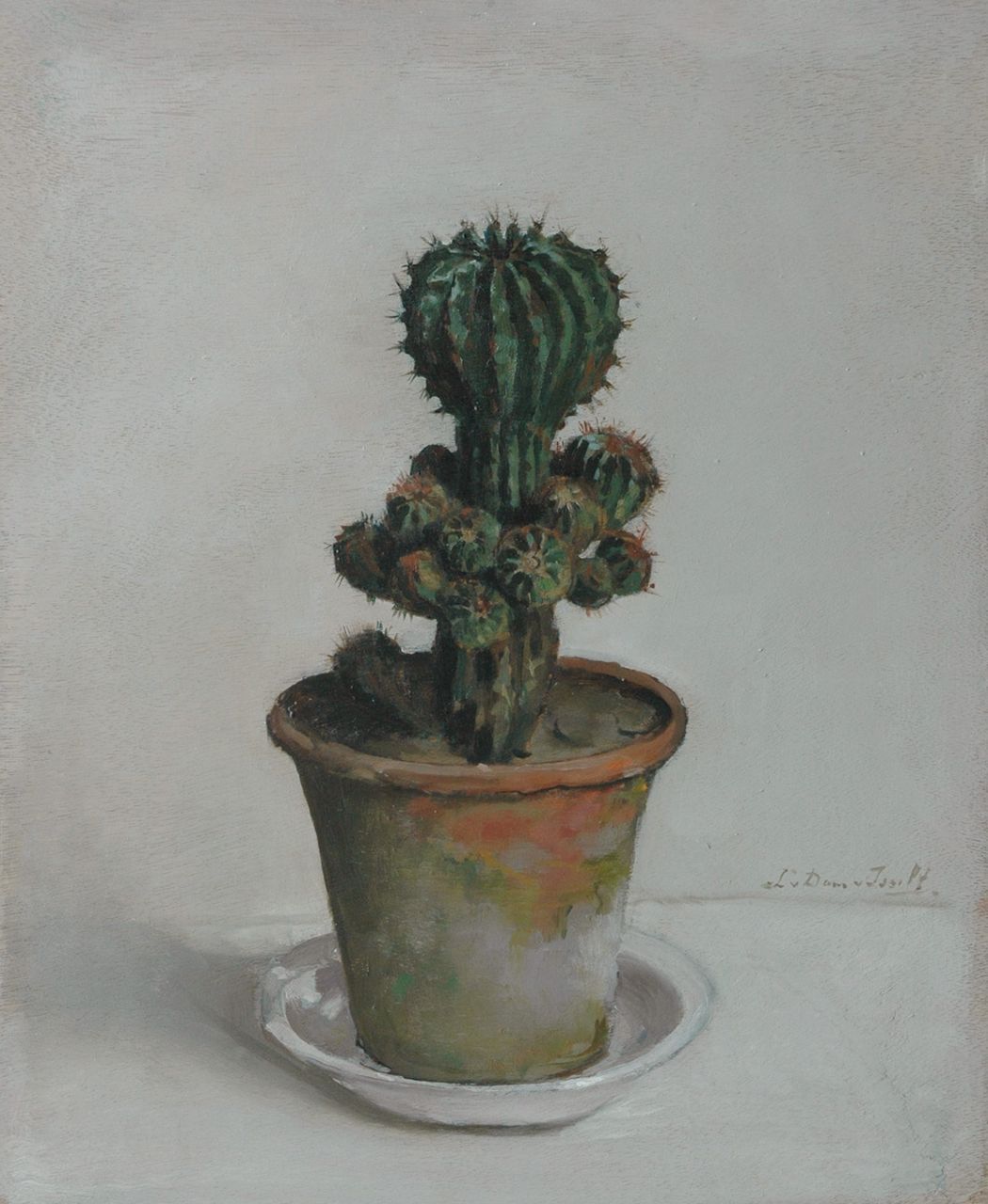 Dam van Isselt L. van | Lucie van Dam van Isselt, Cactus, oil on panel 45.7 x 37.0 cm, signed r.c. and executed ca. 1920