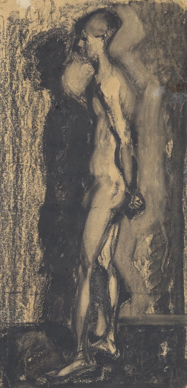 Alida Martens-Pott | Nude, black ink and chalk on paper, 48.0 x 32.0 cm